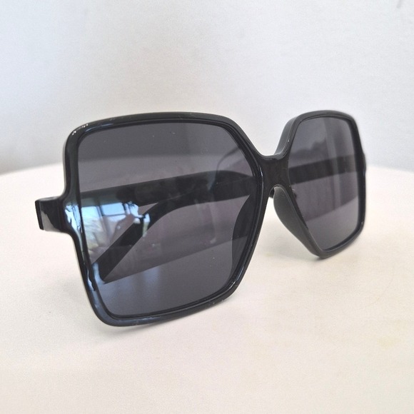Oversized Square Black Sunglasses Retro 90s Y2K Statement Shades - Picture 5 of 10